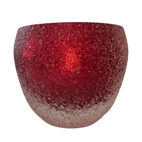 Fifth Ave Crystal Candle Holder Geode Sugar Textured Red Tealight Votive GOTH. - Picture 9 of 15